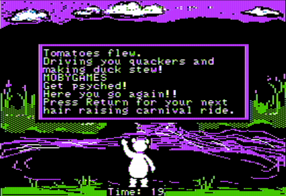 Jim Henson's Muppet Adventure No. 1: "Chaos at the Carnival" (Apple II) screenshot: All Ducks Killed