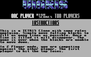 Commodore Format Power Pack 37 (Commodore 64) screenshot: Vioris: Title Screen