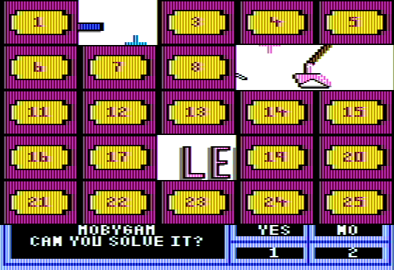 Classic Concentration (Apple II) screenshot: More Pieces Solved