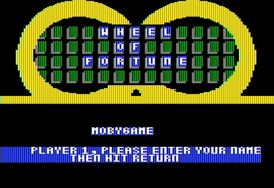 Wheel of Fortune: New 3rd Edition (Apple II) screenshot: Creating your Player