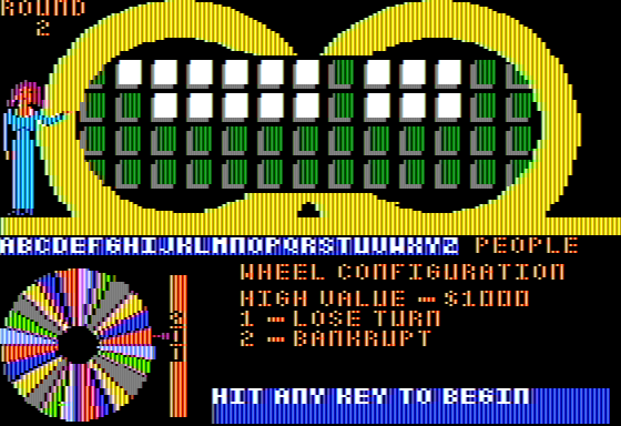 Wheel of Fortune: New 3rd Edition (Apple II) screenshot: Beginning the 2nd Puzzle