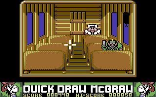 Quick Draw McGraw (Commodore 64) screenshot: In one of the carriages