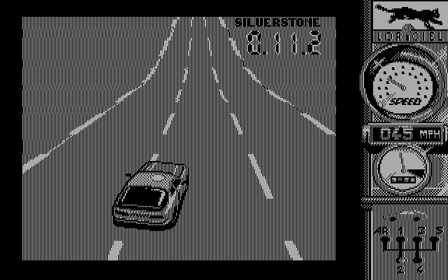 Turbo Cup (DOS) screenshot: Racing against the time (Hercules)