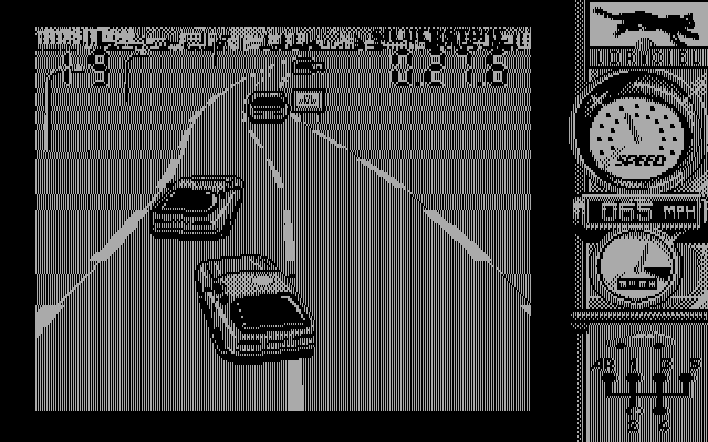 Turbo Cup (DOS) screenshot: More opponents (Hercules)