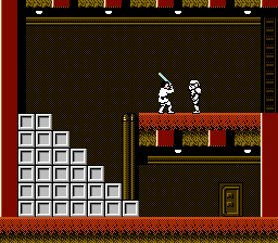 Star Wars (NES) screenshot: Why is there an Imperial Stormtrooper inside the sandcrawler? We will never know.