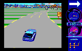 Turbo Cup (DOS) screenshot: Racing against the time (EGA)
