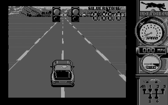 Turbo Cup (DOS) screenshot: Game start (Hercules)
