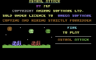 Starbase Defence (Commodore 64) screenshot: Title Screen (Omega)