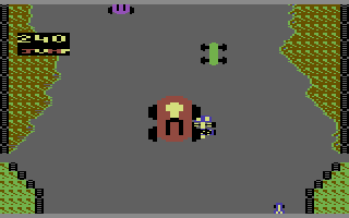 Krazy Kar (Commodore 64) screenshot: Jumping through the air