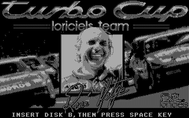 Turbo Cup (DOS) screenshot: Title screen (Hercules)