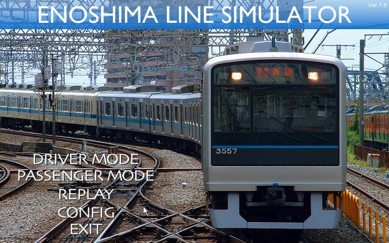 Enoshima Line Simulator (Windows) screenshot: Title screen with main menu