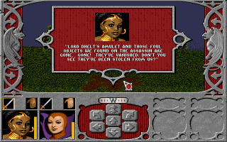 Ravenloft: Strahd's Possession (DOS) screenshot: Your characters will often comment on the situation