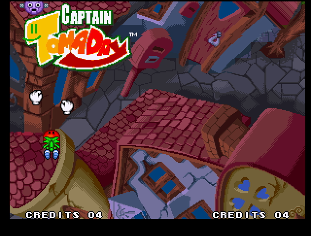 Captain Tomaday (Dreamcast) screenshot: Captain Tomaday takes on the first level in the attract mode