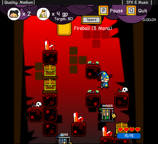 Screenshot of Vertical Drop Heroes (Browser, 2010) - MobyGames