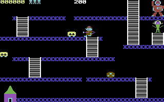 Kongo Kong (Commodore 64) screenshot: Jump the creature