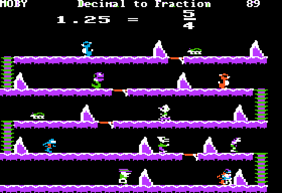 Decimal Dungeon (Apple II) screenshot: Decimal to Fraction