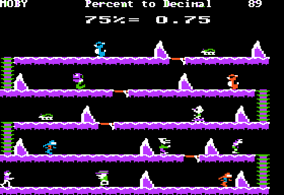 Decimal Dungeon (Apple II) screenshot: Percent to Decimal