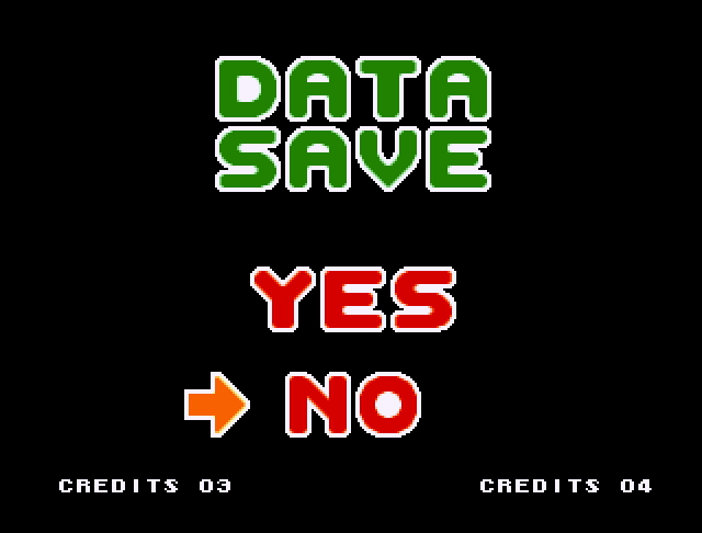 Captain Tomaday (Dreamcast) screenshot: We’re asked if we want to save our data