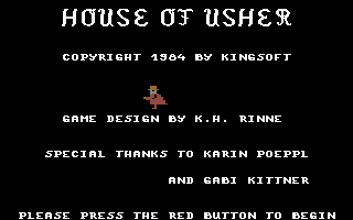 House of Usher (Commodore 64) screenshot: Title Screen
