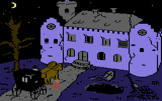 House of Usher (Commodore 64) screenshot: Entering the House of Usher