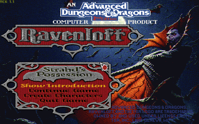 Ravenloft: Strahd's Possession (DOS) screenshot: Title screen