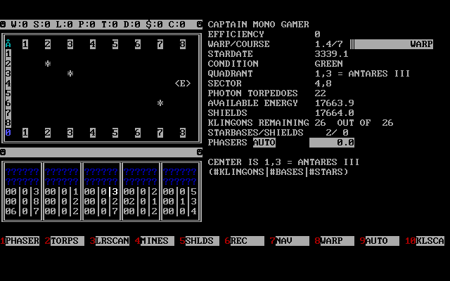 Tommy's Trek (DOS) screenshot: There is a command line option to play in monochrome
