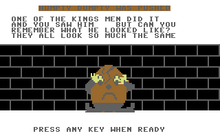 Humpty Dumpty & Cock Robin (Commodore 64) screenshot: Humpty Dumpty: Try to guess again
