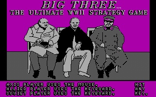 The Big Three (DOS) screenshot: The game's title screen