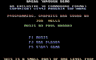 Commodore Format Power Pack 36 (Commodore 64) screenshot: Break Through: Title Screen