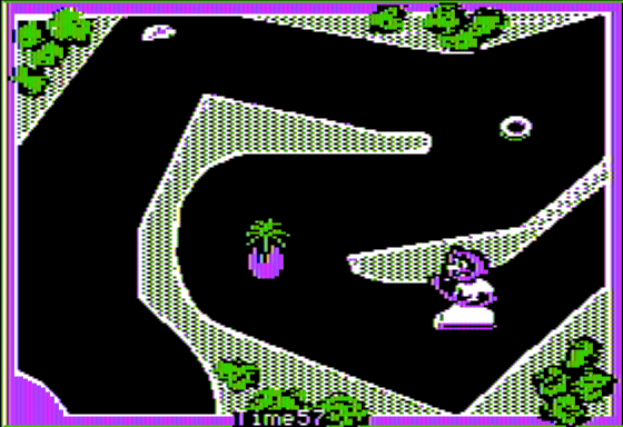 Jim Henson's Muppet Adventure No. 1: "Chaos at the Carnival" (Apple II) screenshot: Animal Rides the Bumper Car