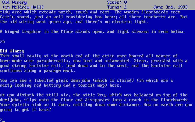 Curses (DOS) screenshot: The descriptions are very detailed