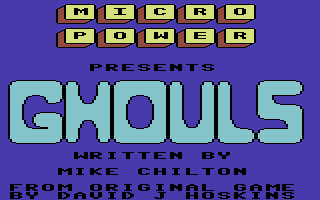 Ghouls (Commodore 64) screenshot: Title Screen