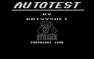 Autotest Simulator (Commodore 64) screenshot: Title Screen
