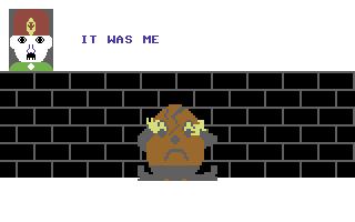 Humpty Dumpty & Cock Robin (Commodore 64) screenshot: Humpty Dumpty: He did it