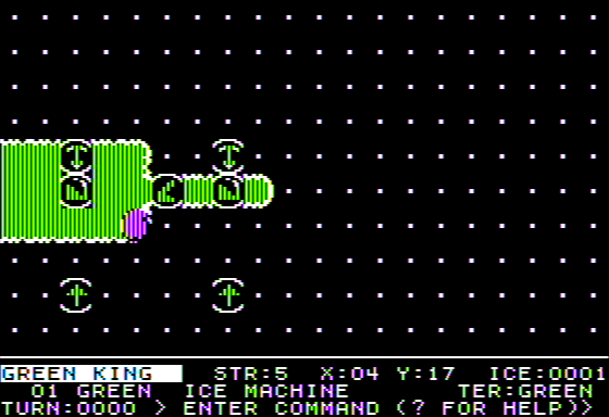 Icewar: The Battle of the Lake (Apple II) screenshot: Building my Raft