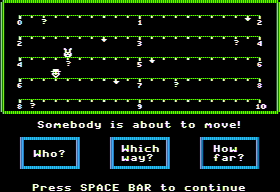 Conquering Decimals (+, -) (Apple II) screenshot: Landing on a Bonus Square