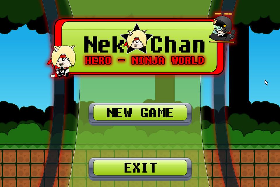 NekoChan Hero Collection (Windows) screenshot: <i>NekoChan Hero: Ninja World</i>: title screen