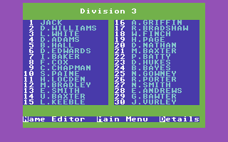 Banger Racer (Commodore 64) screenshot: Division 3