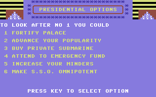 Banana Drama (Commodore 64) screenshot: Do you want to spoil yourself?