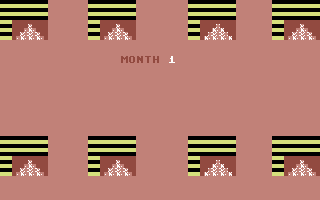 Banana Drama (Commodore 64) screenshot: Month 1