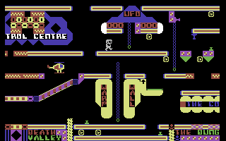 Big Ben (Commodore 64) screenshot: A helicopter has appeared