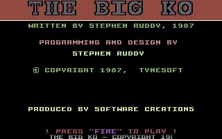 The Big KO! (Commodore 64) screenshot: Title Screen