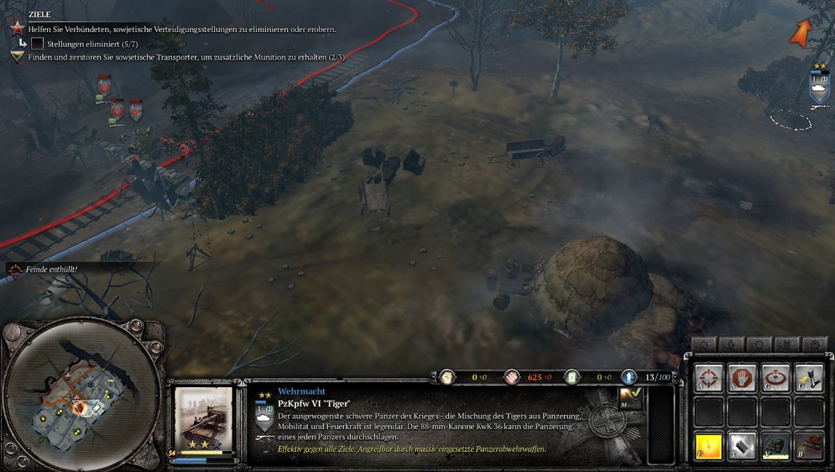 Company of Heroes 2: Theater of War - Case Blue DLC (Windows) screenshot: Using a flare, spotted some defenders.