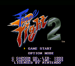 Final Fight 2 (SNES) screenshot: Title screen
