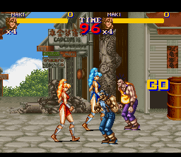 Final Fight 2 (SNES) screenshot: Two Makis are better than one...