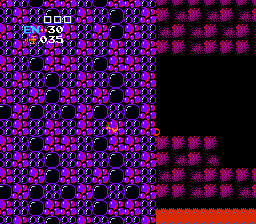 Metroid (NES) screenshot: One of many hidden passages