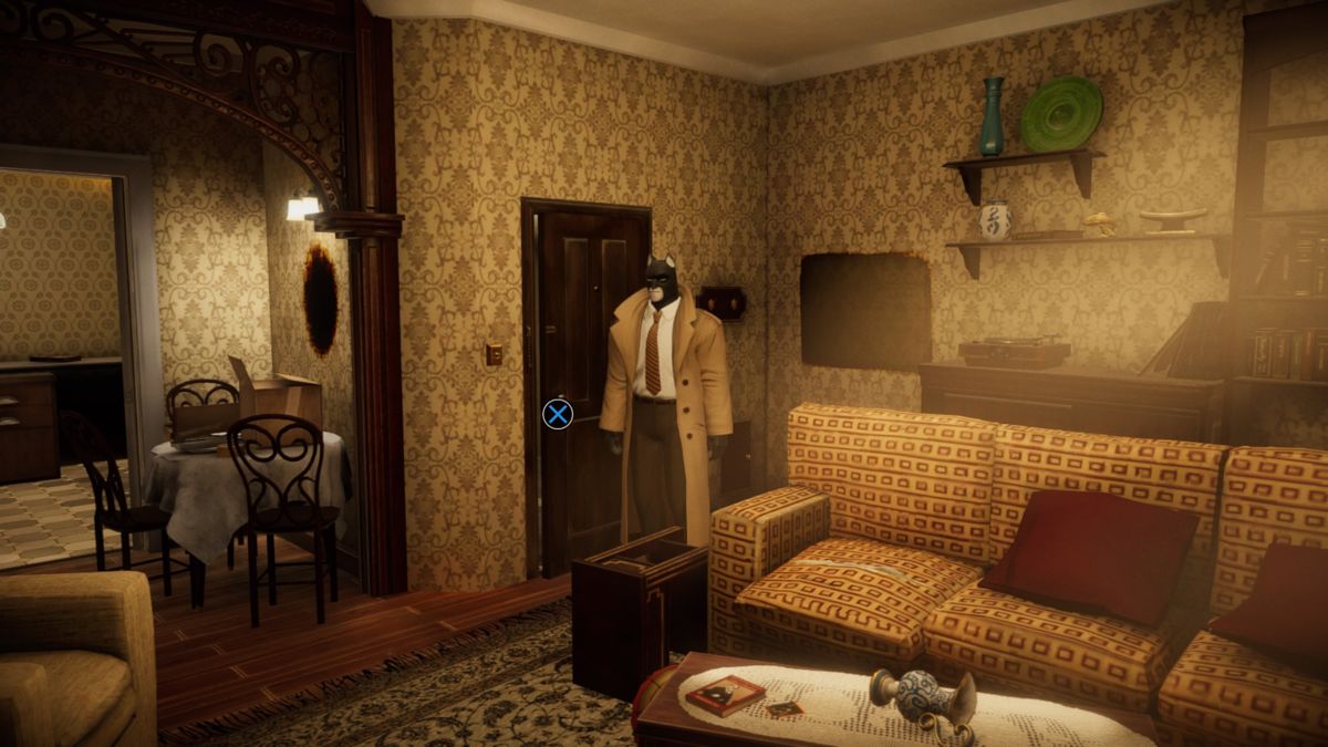 Blacksad: Under the Skin (PlayStation 4) screenshot: Making sure Sonia's apartment is safe