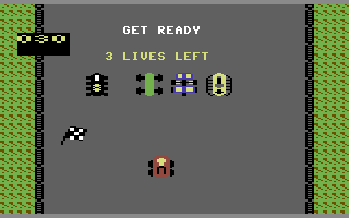 Krazy Kar (Commodore 64) screenshot: Ready to race