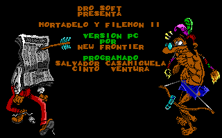 Mortadelo y Filemón II: Safari Callejero (DOS) screenshot: Title screen (EGA)