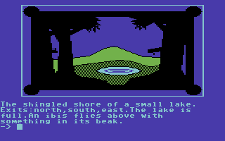 Book of the Dead (Commodore 64) screenshot: Besides a small lake